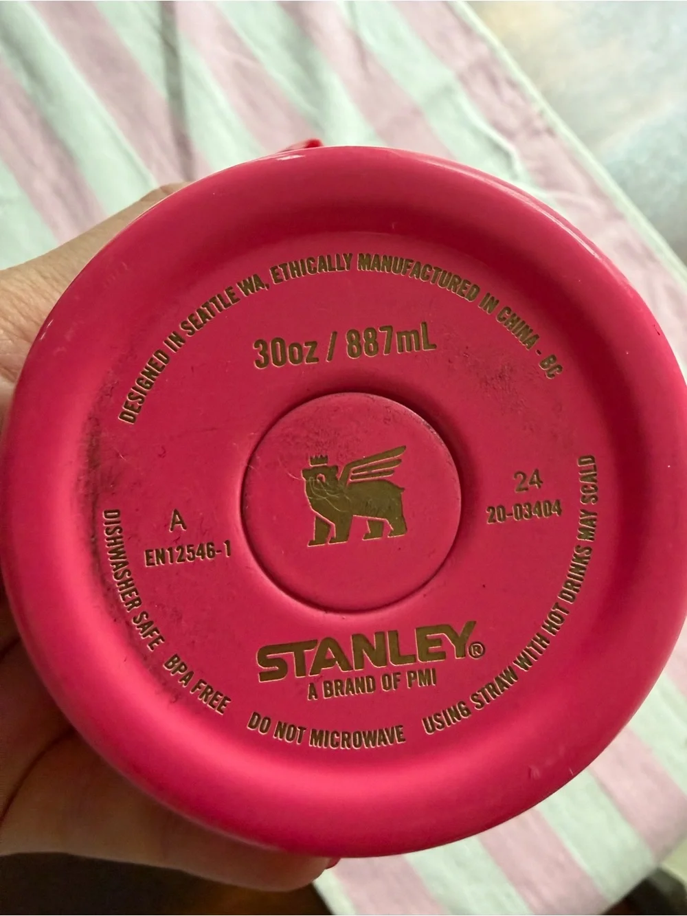 Stanley Hot Pink Insulated Tumbler with Handle and Straw - Picture 2 of 3